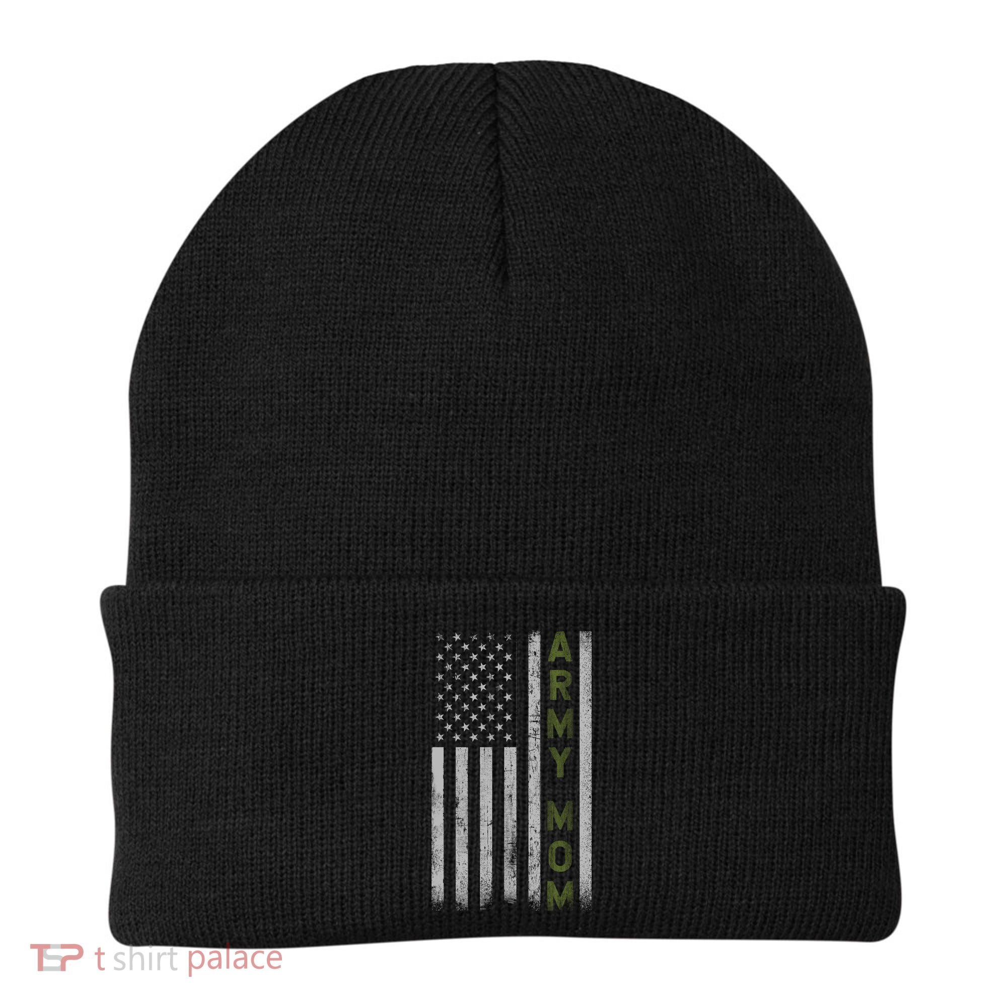 Army Gift Mom Proud Army Mother USA Flag Beanie