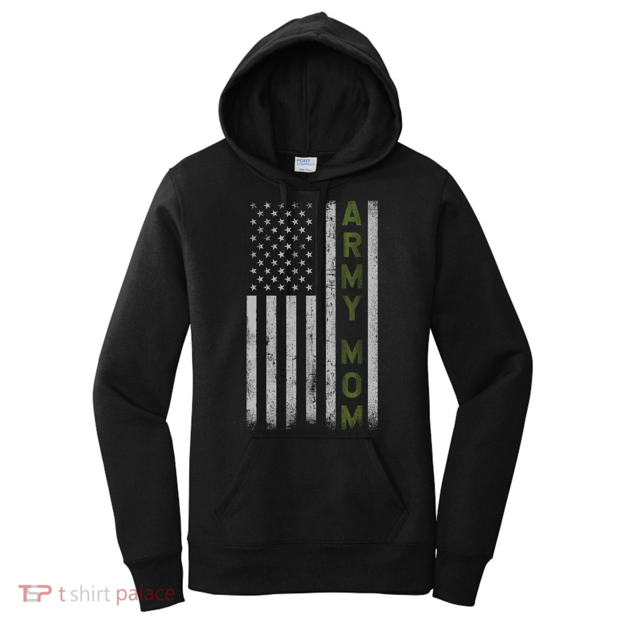 Army Gift Mom Proud Army Mother USA Flag Women's Hoodie