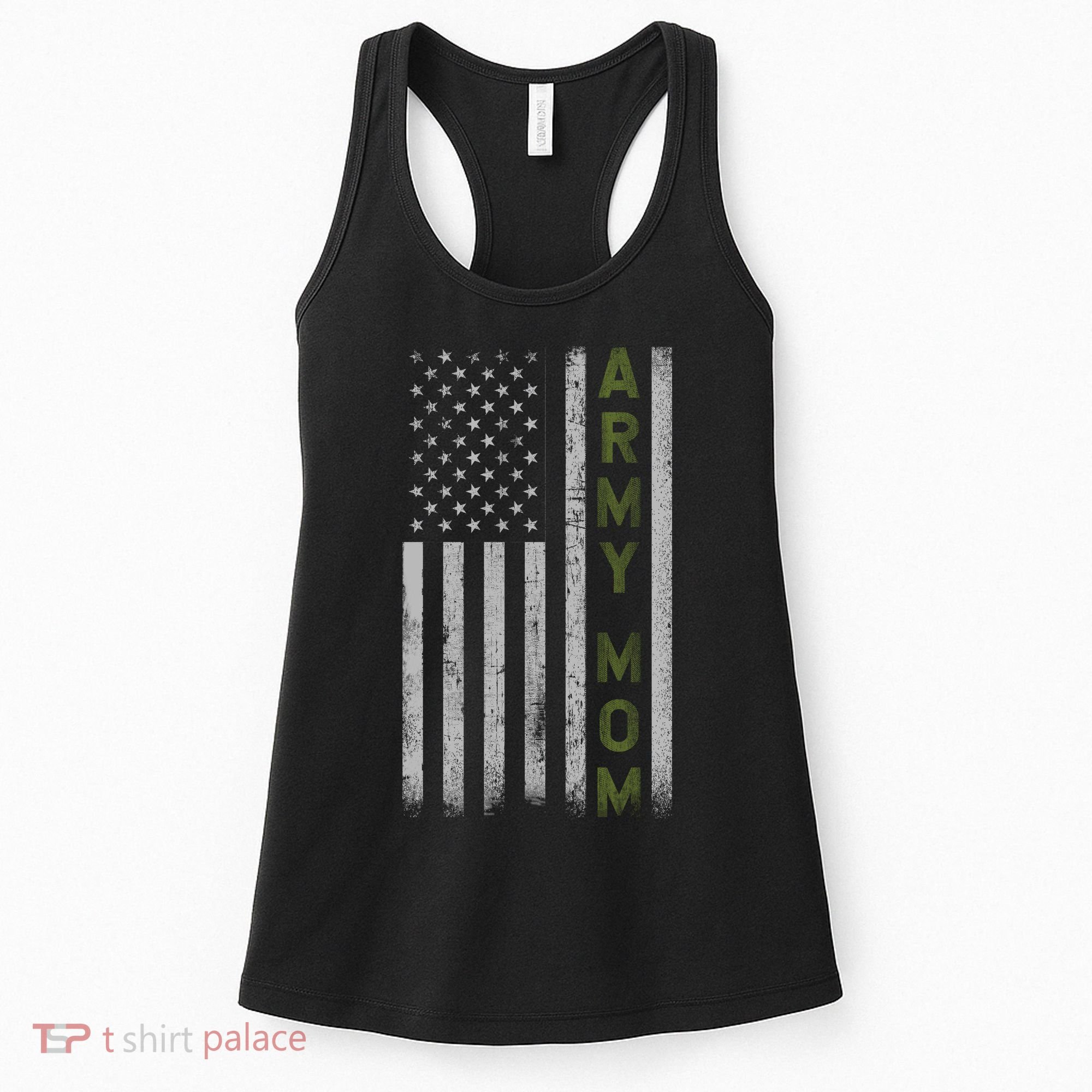 Army Gift Mom Proud Army Mother USA Flag Women's Tank Top