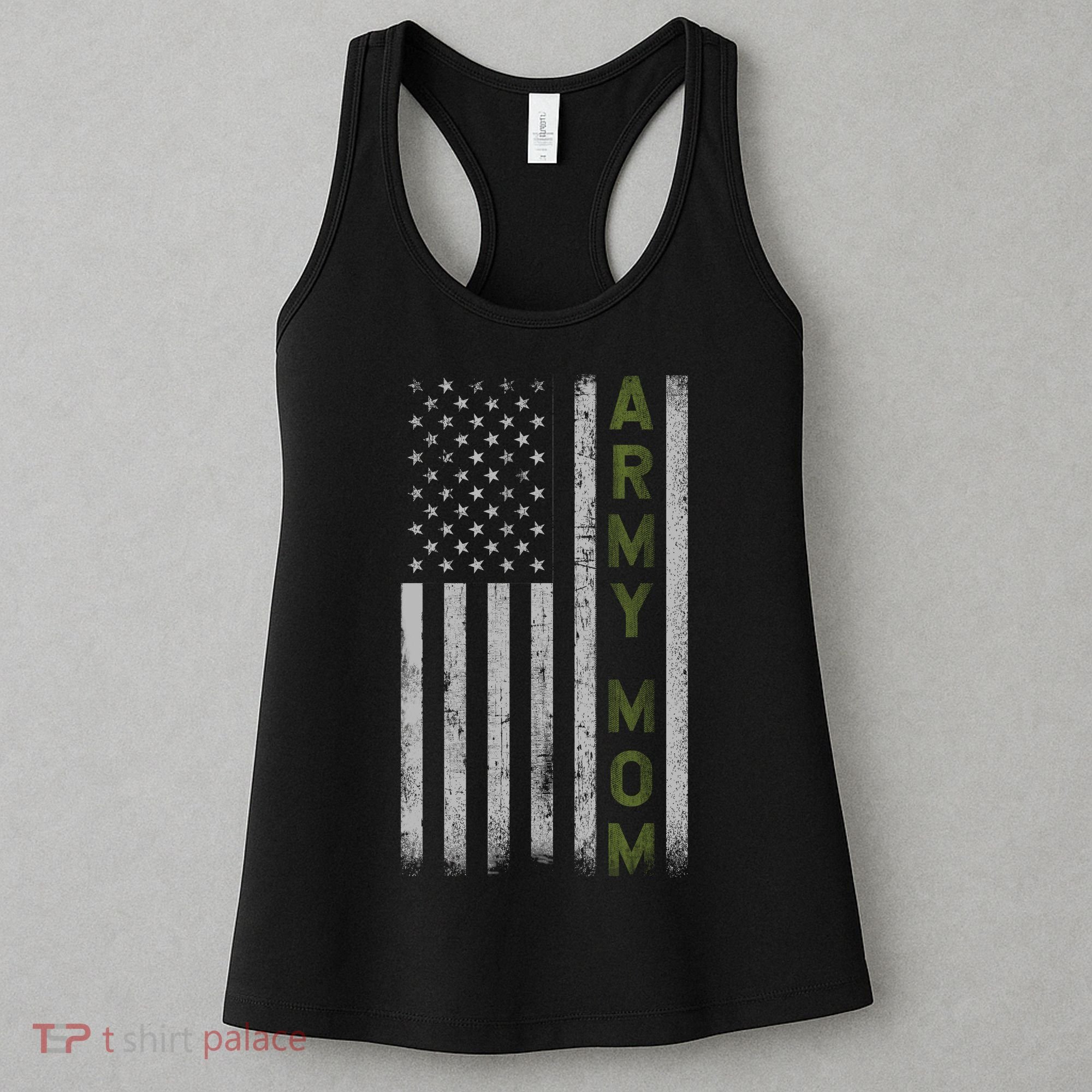 Army Gift Mom Proud Army Mother USA Flag Women's Tank Top