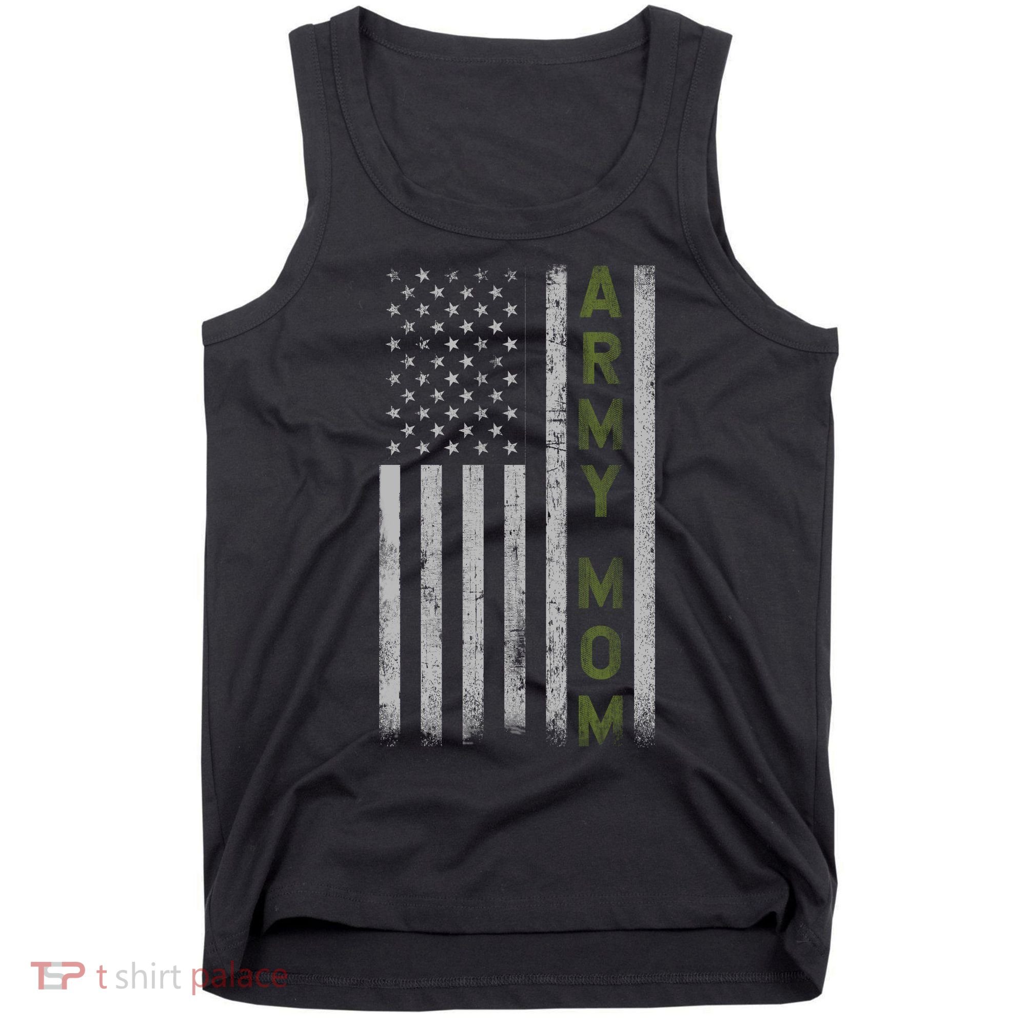 Army Gift Mom Proud Army Mother USA Flag Tank Top
