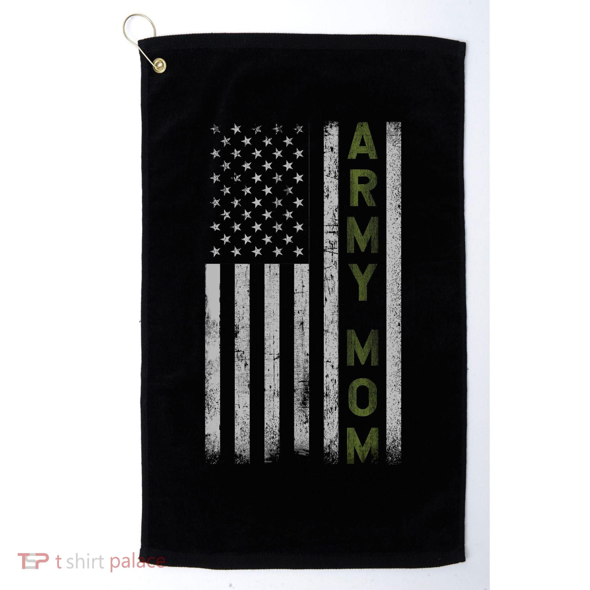 Army Gift Mom Proud Army Mother USA Flag Golf Towel
