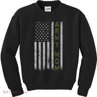 Army Gift Mom Proud Army Mother USA Flag Kids Sweatshirt thumb 0