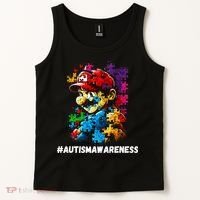 Autism Gamer Navigating Autism , Autism Mom Dad Gaming Tank Top thumb 2