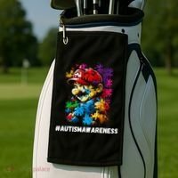 Autism Gamer Navigating Autism , Autism Mom Dad Gaming Golf Towel thumb 2