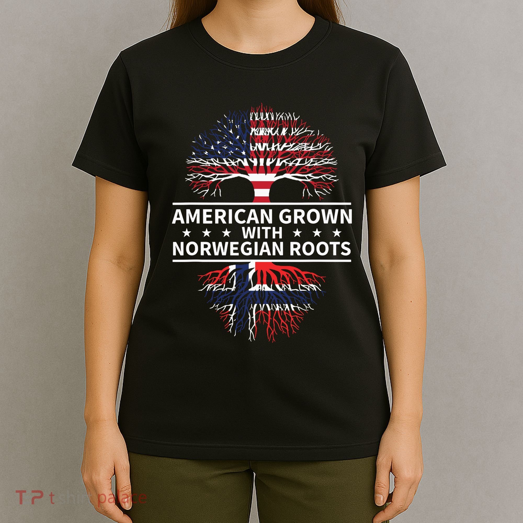 American Grown Norwegian Roots Gift T-Shirt