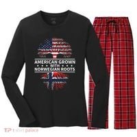 American Grown Norwegian Roots Gift Women's Long Sleeve Flannel Pajama Set  thumb 0
