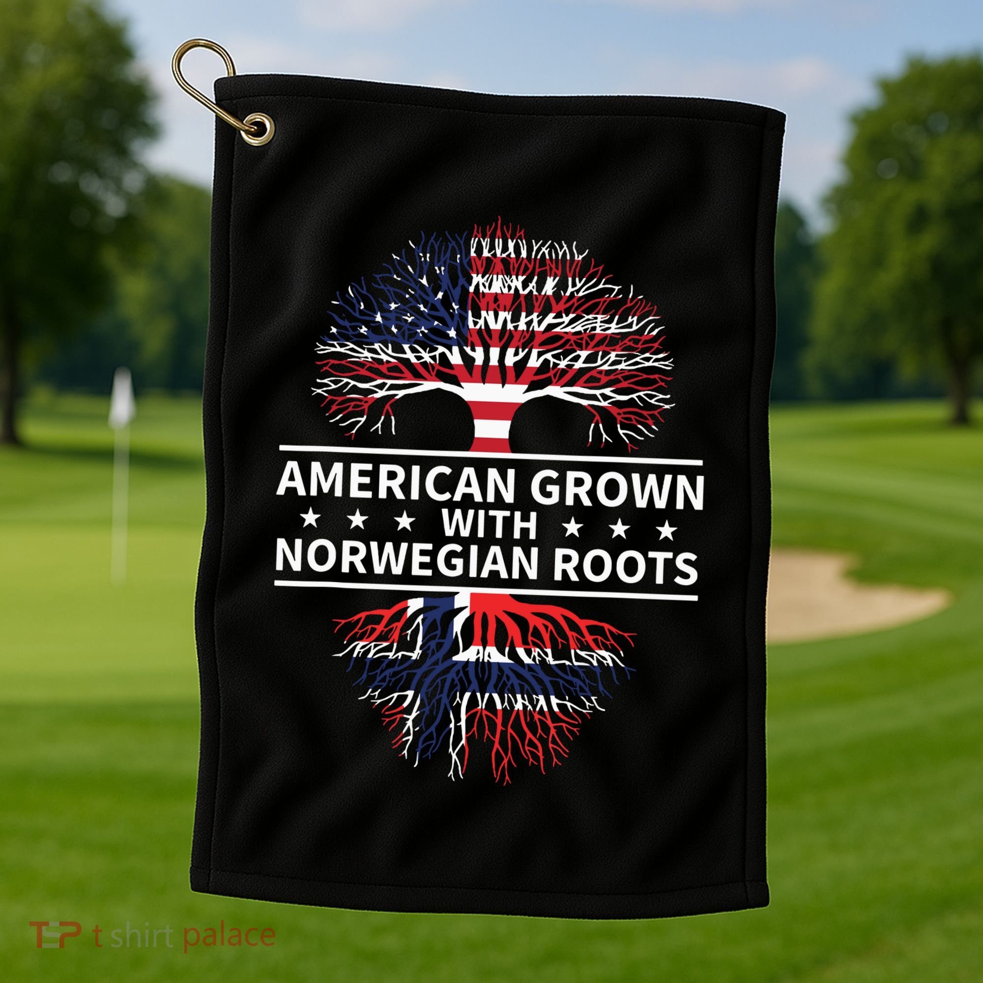 American Grown Norwegian Roots Gift Golf Towel