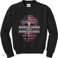 American Grown Norwegian Roots Gift Kids Sweatshirt thumb 0