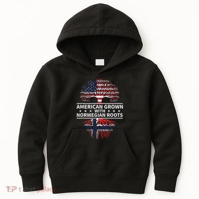 American Grown Norwegian Roots Gift Kids Hoodie
