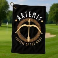 Artemis Goddess Of The Hunt Ancient Greek Mythologist Golf Towel thumb 1