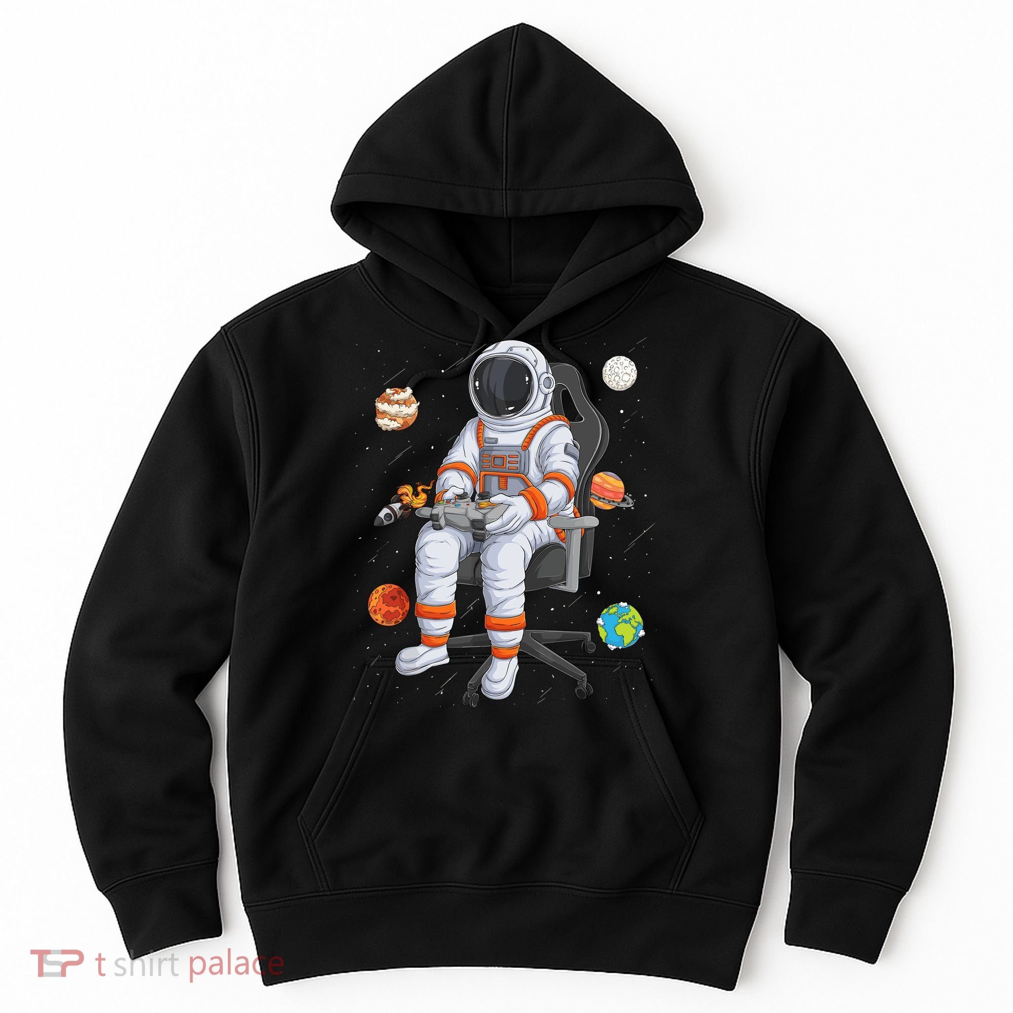 Astronaut Gamer Outer Space Gaming System Planets Hoodie