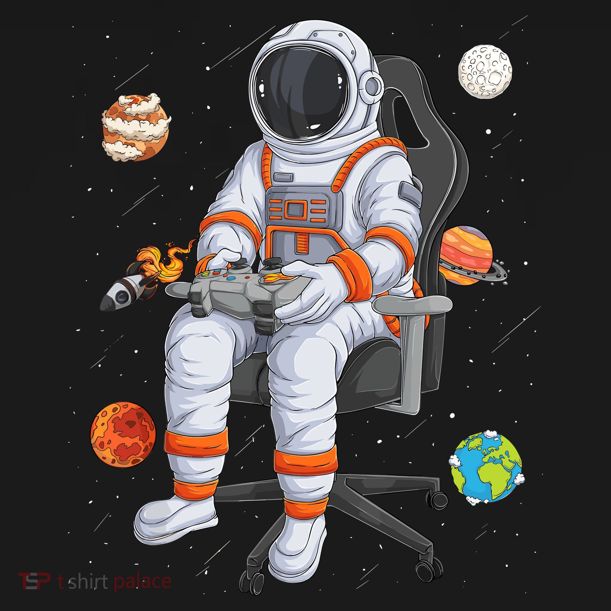 Astronaut Gamer Outer Space Gaming System Planets Sweatshirt