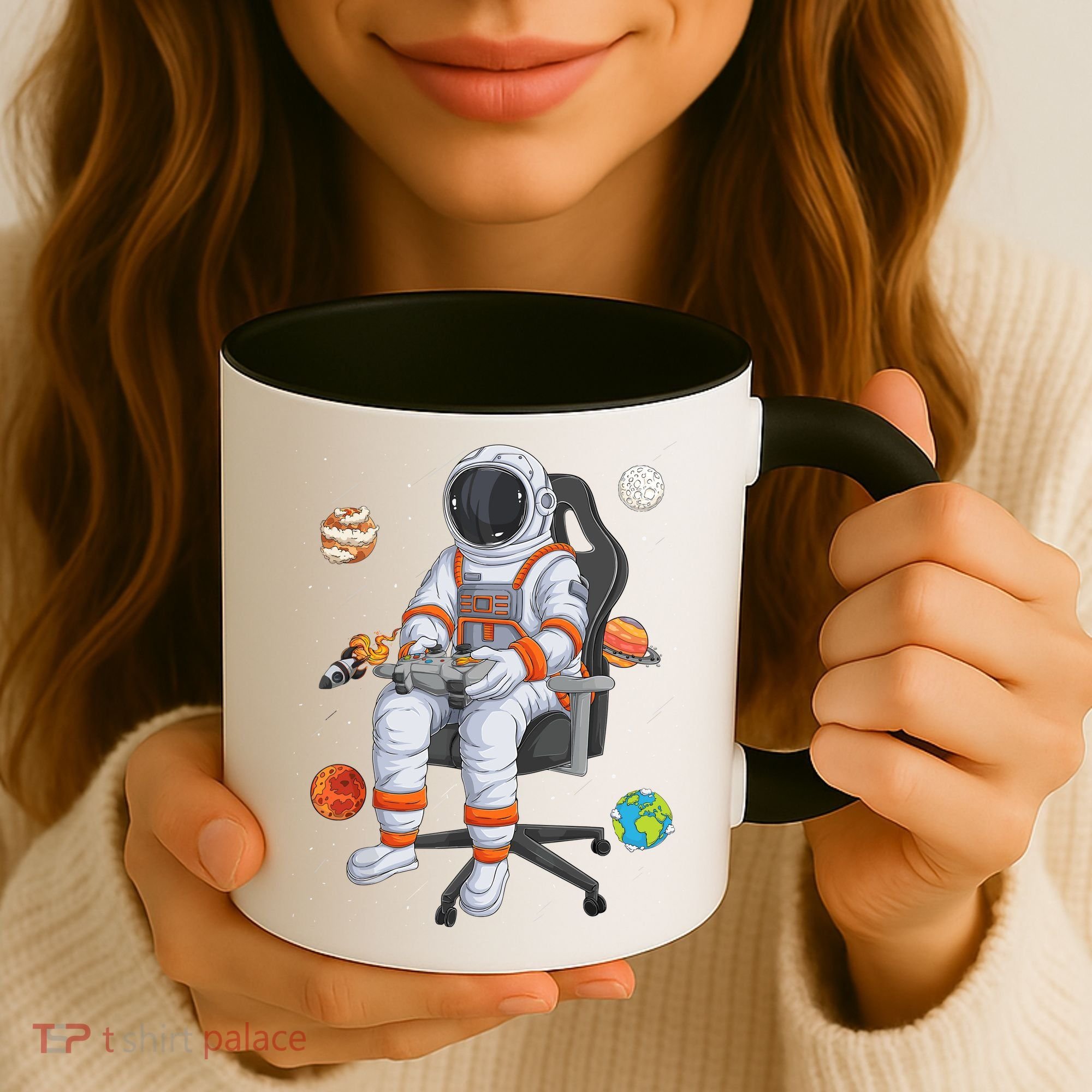 Astronaut Gamer Outer Space Gaming System Planets Coffee Mug