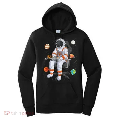 Astronaut Gamer Outer Space Gaming System Planets Women's Hoodie
