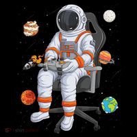 Astronaut Gamer Outer Space Gaming System Planets Women's Hoodie thumb 2