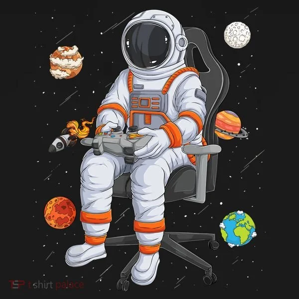 Astronaut Gamer Outer Space Gaming System Planets Tank Top