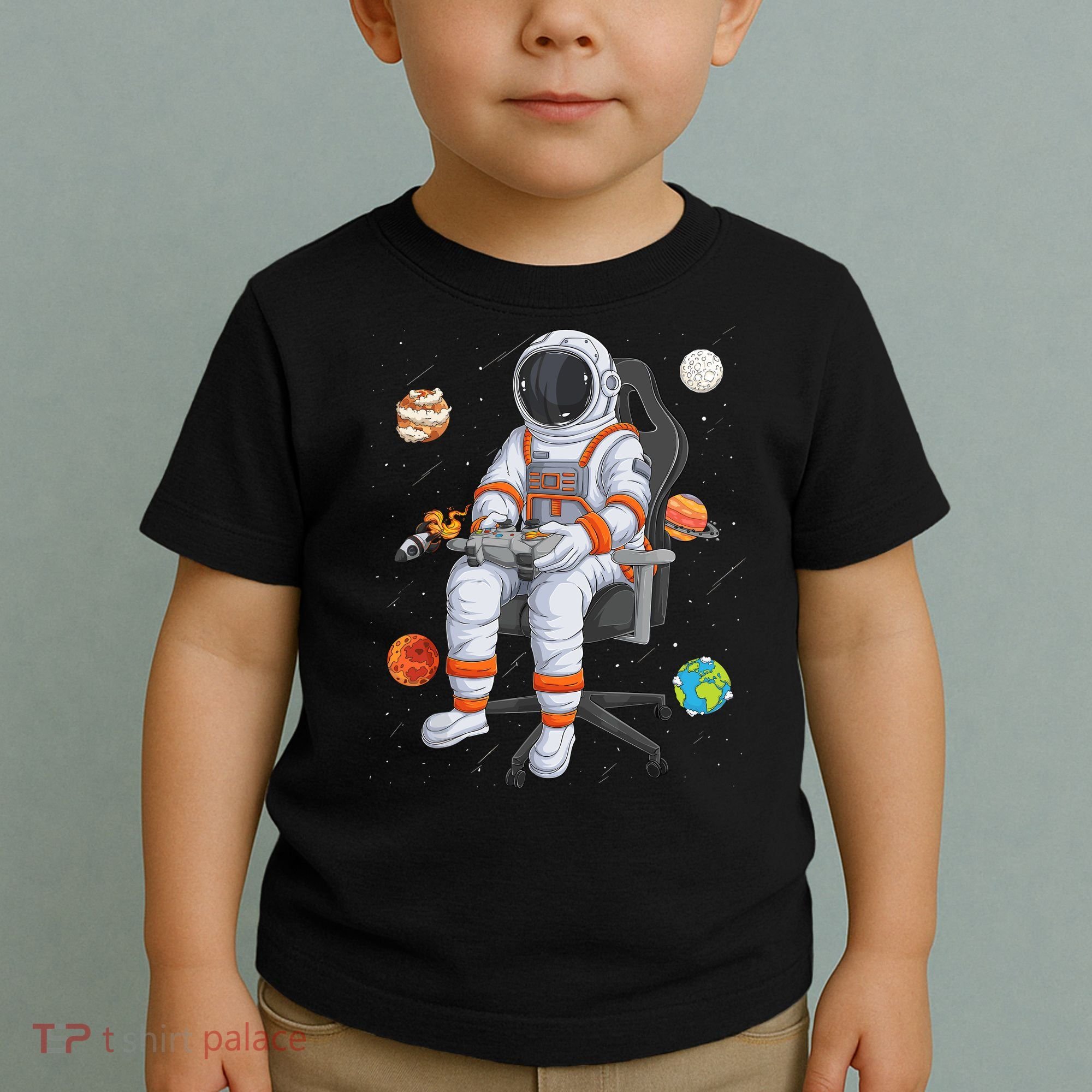Astronaut Gamer Outer Space Gaming System Planets Toddler T-Shirt