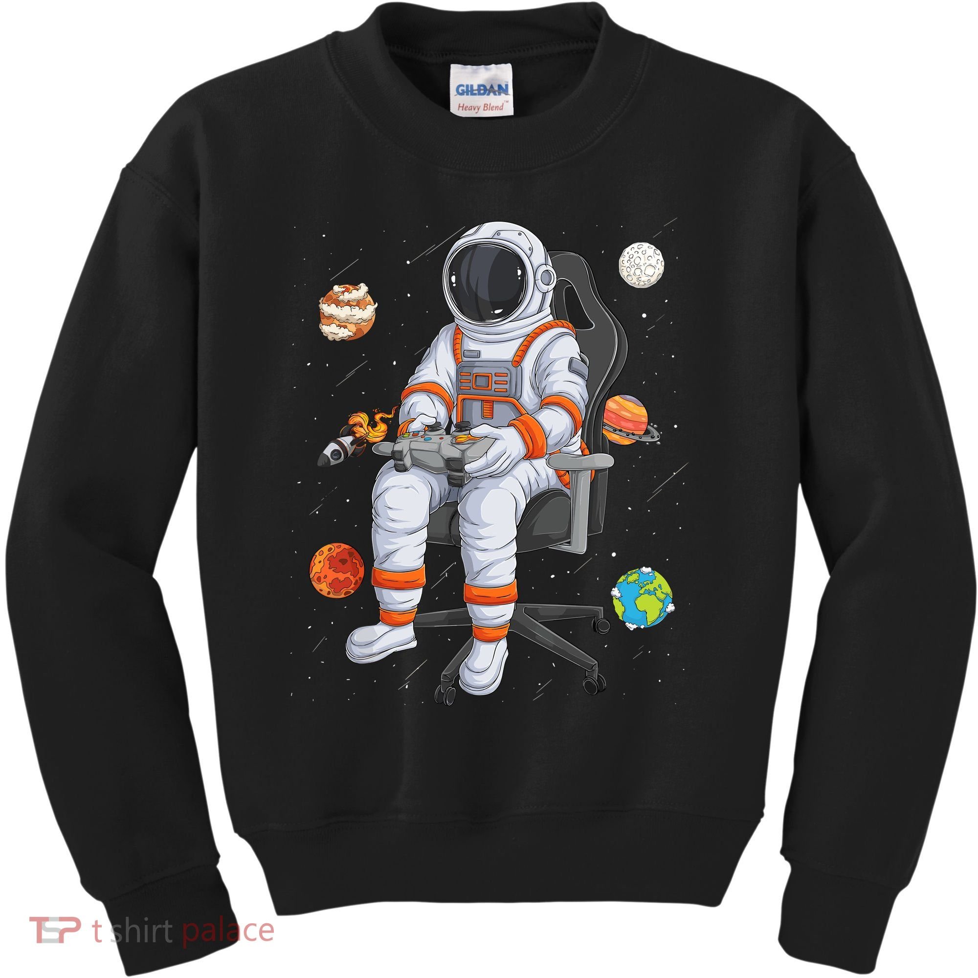 Astronaut Gamer Outer Space Gaming System Planets Kids Sweatshirt