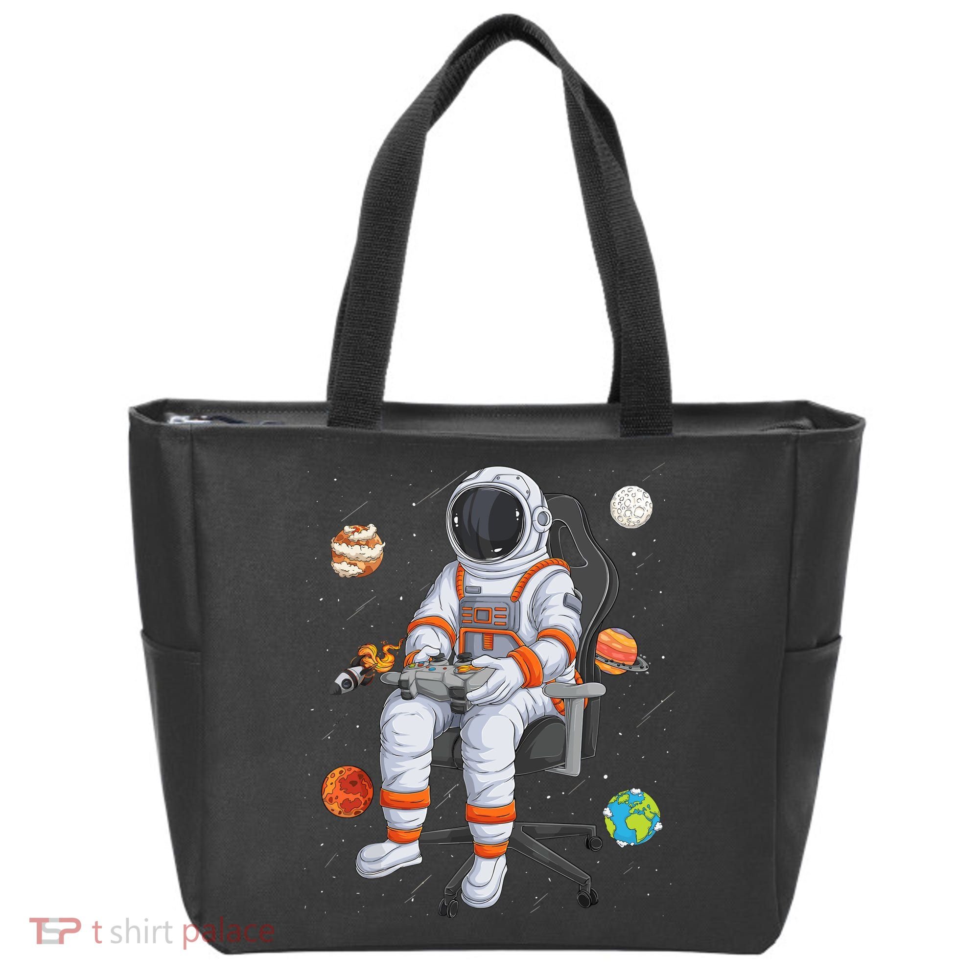 Astronaut Gamer Outer Space Gaming System Planets Tote Bag