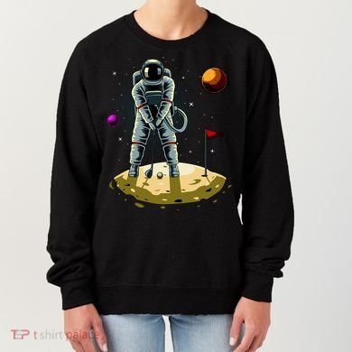 Astronaut Golfing On The Moon Funny Golf Lovers Women's Sweatshirt