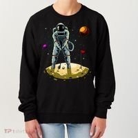 Astronaut Golfing On The Moon Funny Golf Lovers Women's Sweatshirt thumb 0