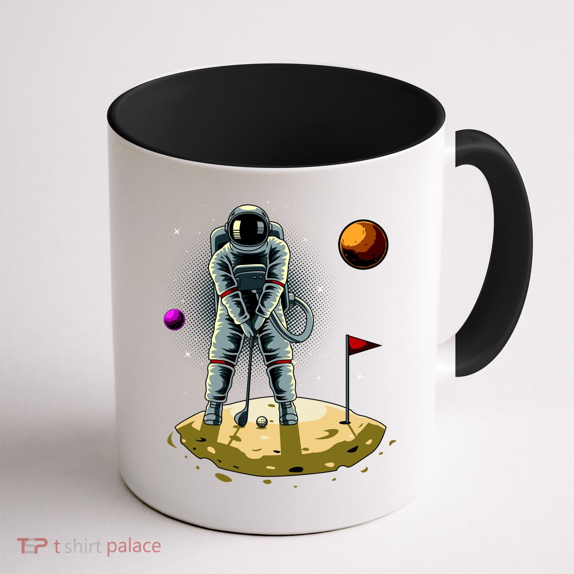 Astronaut Golfing On The Moon Funny Golf Lovers Coffee Mug