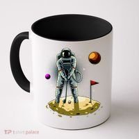 Astronaut Golfing On The Moon Funny Golf Lovers Coffee Mug thumb 0
