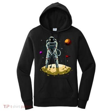 Astronaut Golfing On The Moon Funny Golf Lovers Women's Hoodie