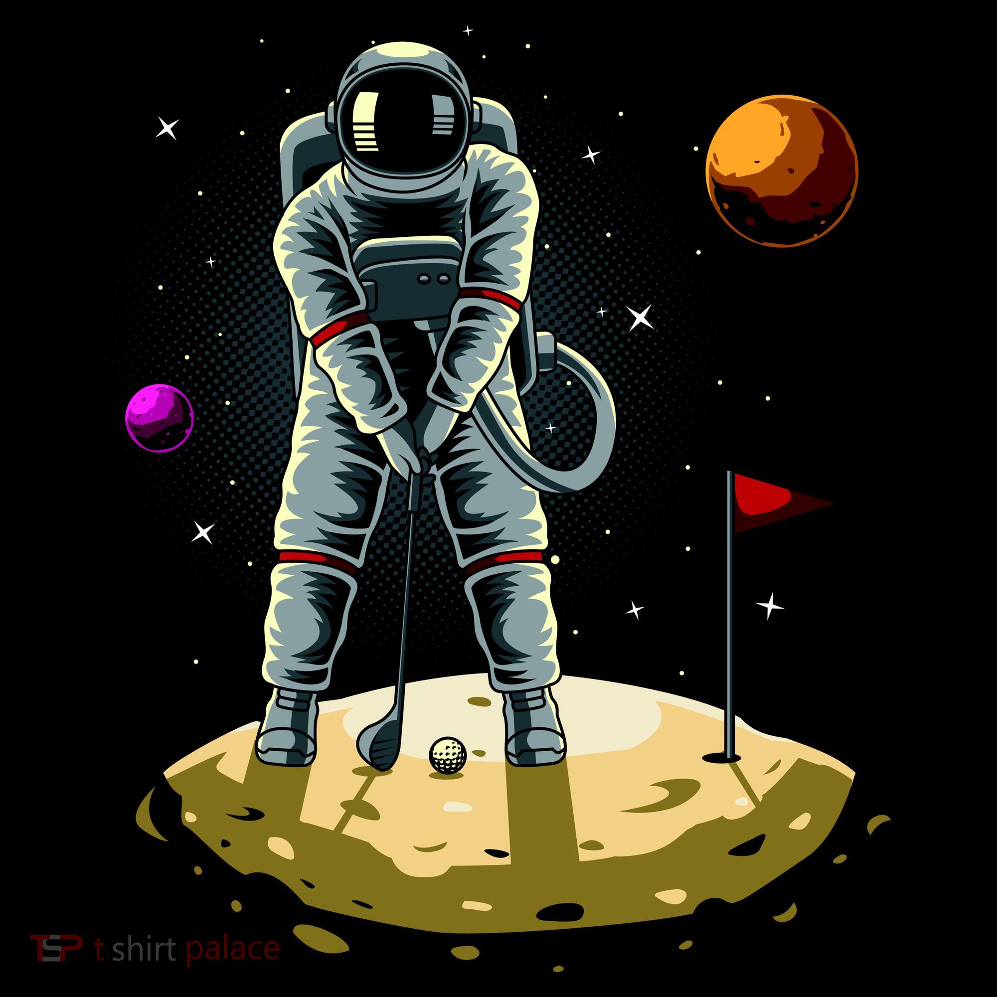 Astronaut Golfing On The Moon Funny Golf Lovers Women's Hoodie