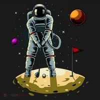 Astronaut Golfing On The Moon Funny Golf Lovers Visor thumb 3