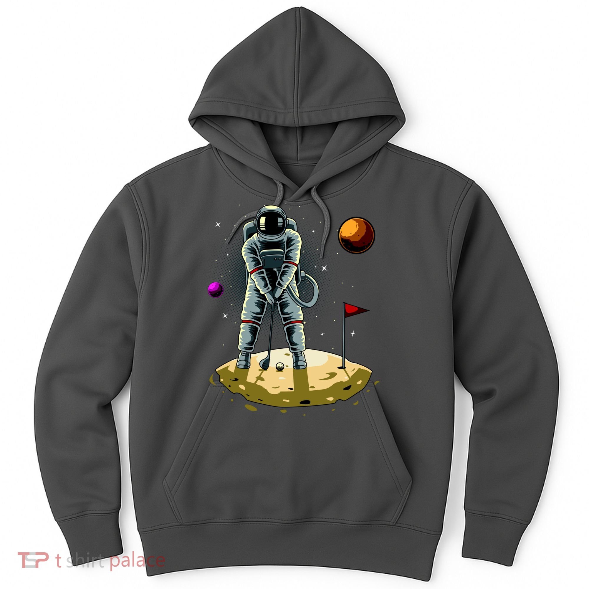 Astronaut Golfing On The Moon Funny Golf Lovers Hoodie