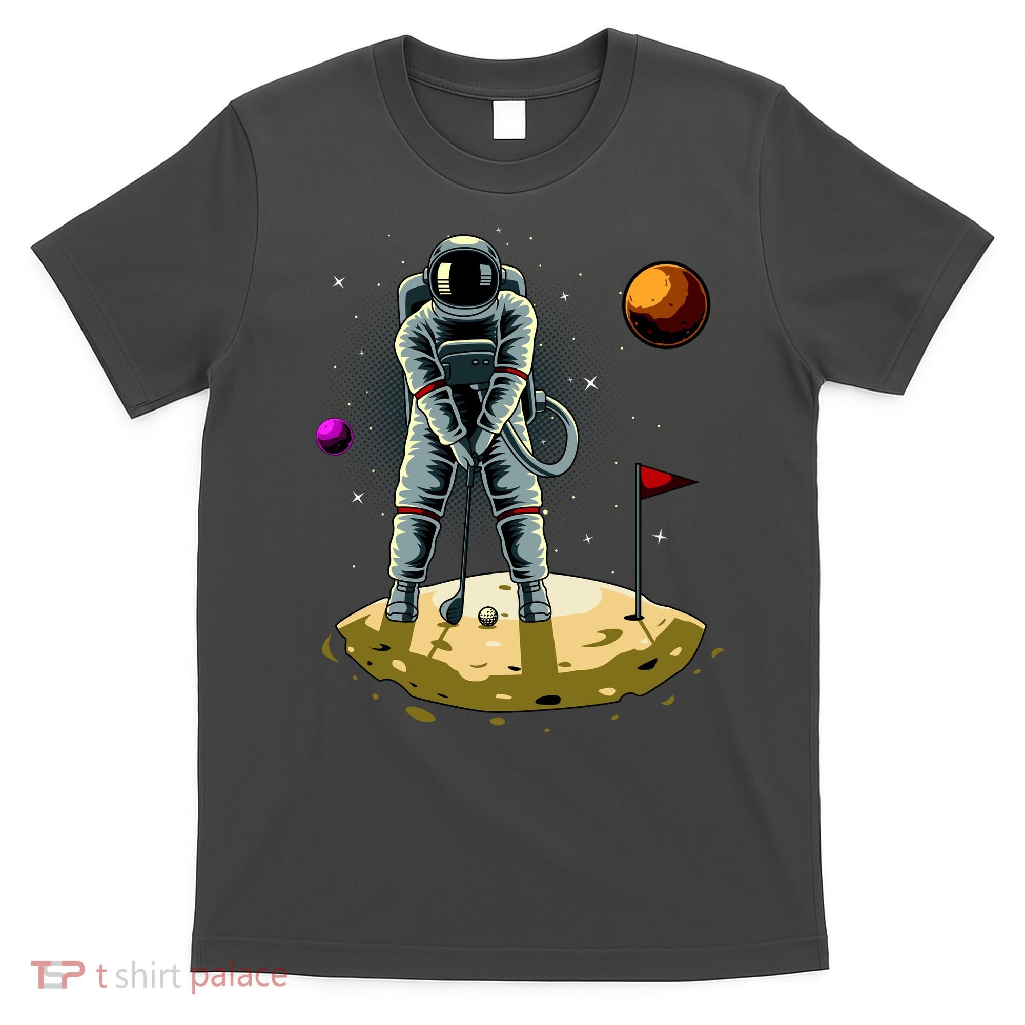 Astronaut Golfing On The Moon Funny Golf Lovers T-Shirt