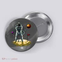 Astronaut Golfing On The Moon Funny Golf Lovers Button thumb 0
