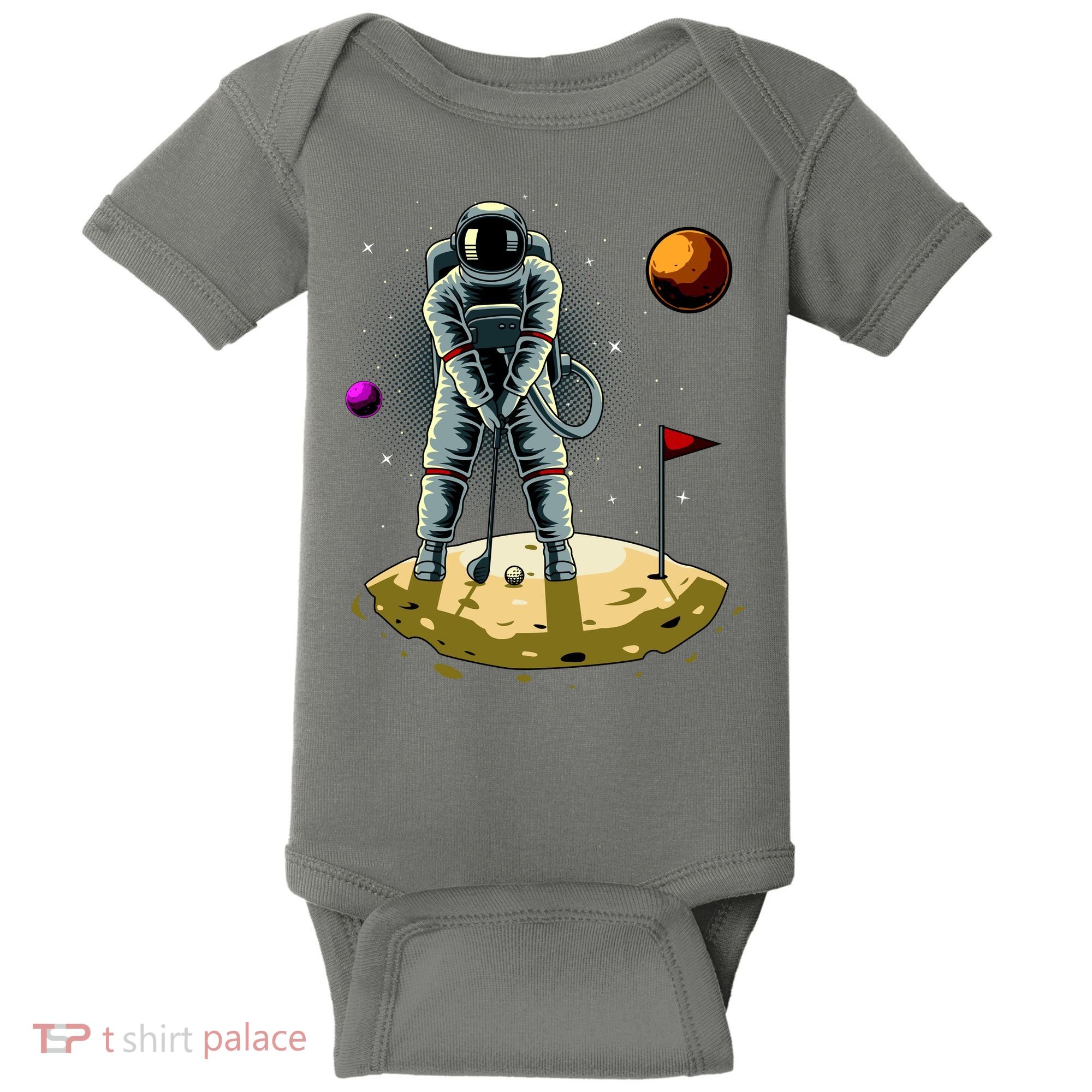 Astronaut Golfing On The Moon Funny Golf Lovers Baby Bodysuit