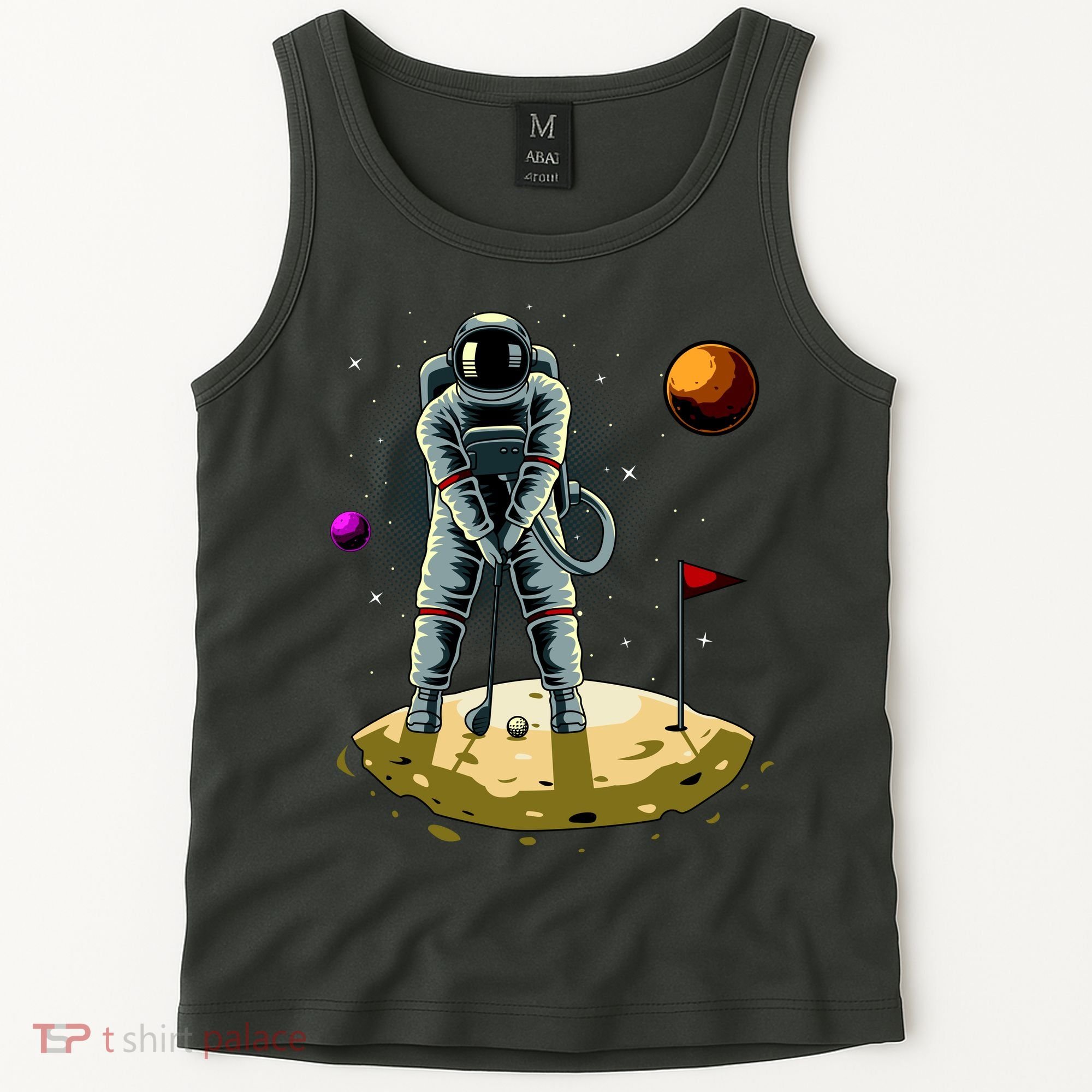 Astronaut Golfing On The Moon Funny Golf Lovers Tank Top