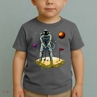 Astronaut Golfing On The Moon Funny Golf Lovers Toddler T-Shirt thumb 2