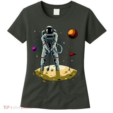 Astronaut Golfing On The Moon Funny Golf Lovers Women's T-Shirt