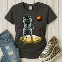 Astronaut Golfing On The Moon Funny Golf Lovers Women's T-Shirt thumb 3