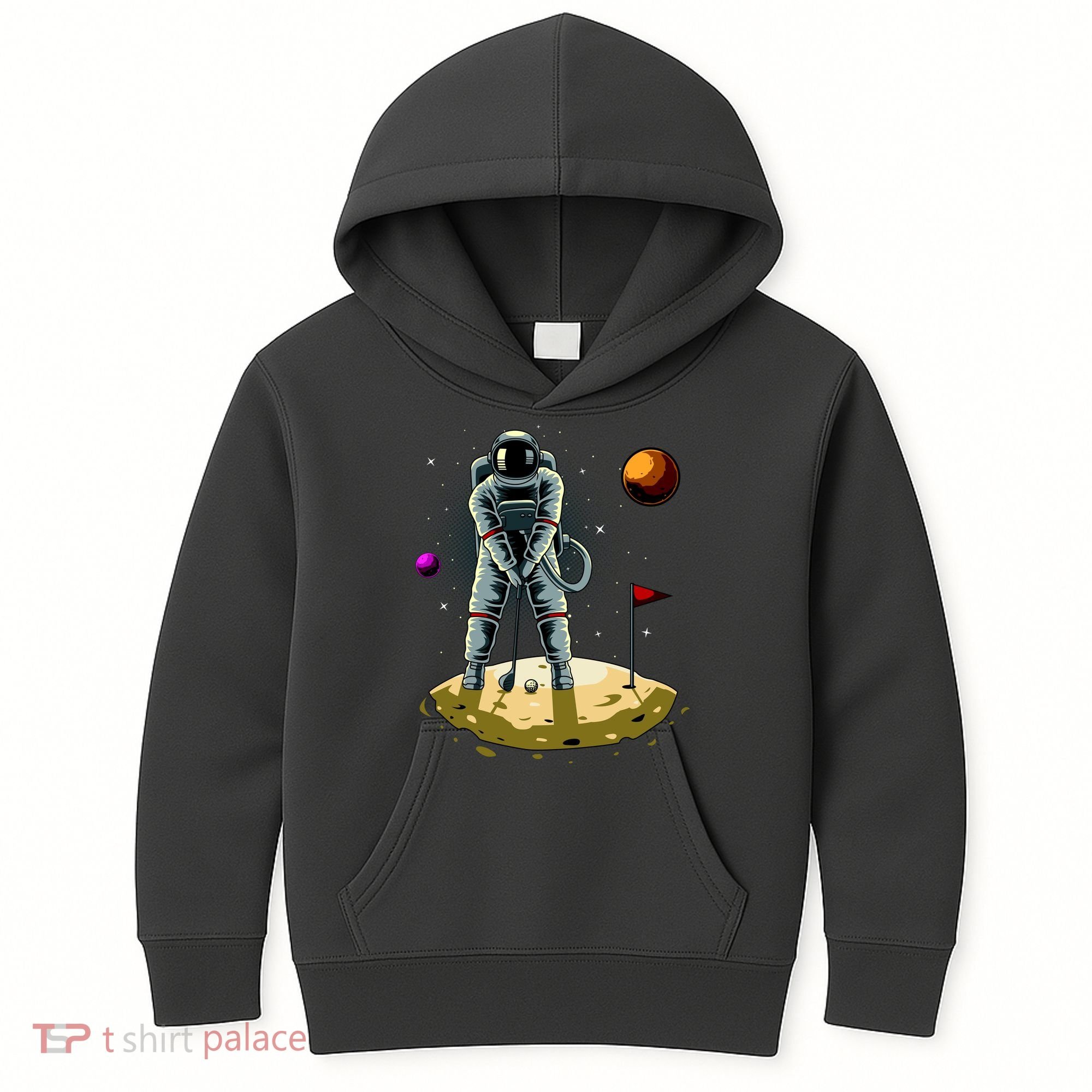 Astronaut Golfing On The Moon Funny Golf Lovers Kids Hoodie