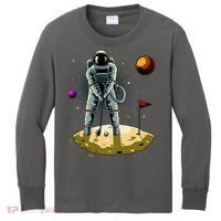 Astronaut Golfing On The Moon Funny Golf Lovers Kids Long Sleeve Shirt thumb 0