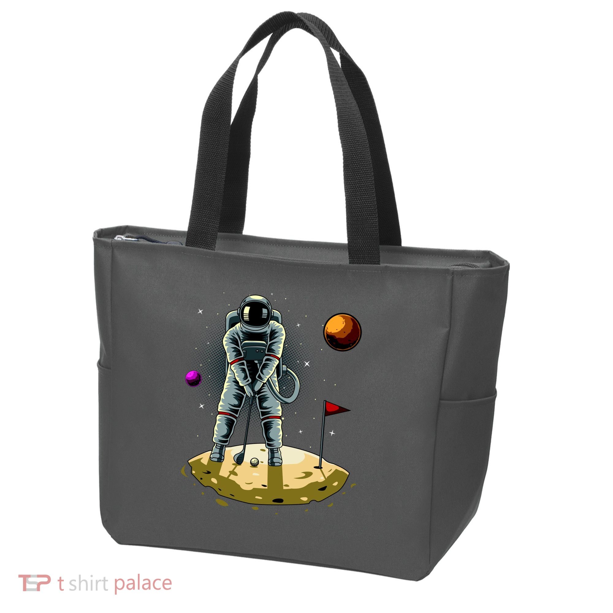 Astronaut Golfing On The Moon Funny Golf Lovers Tote Bag