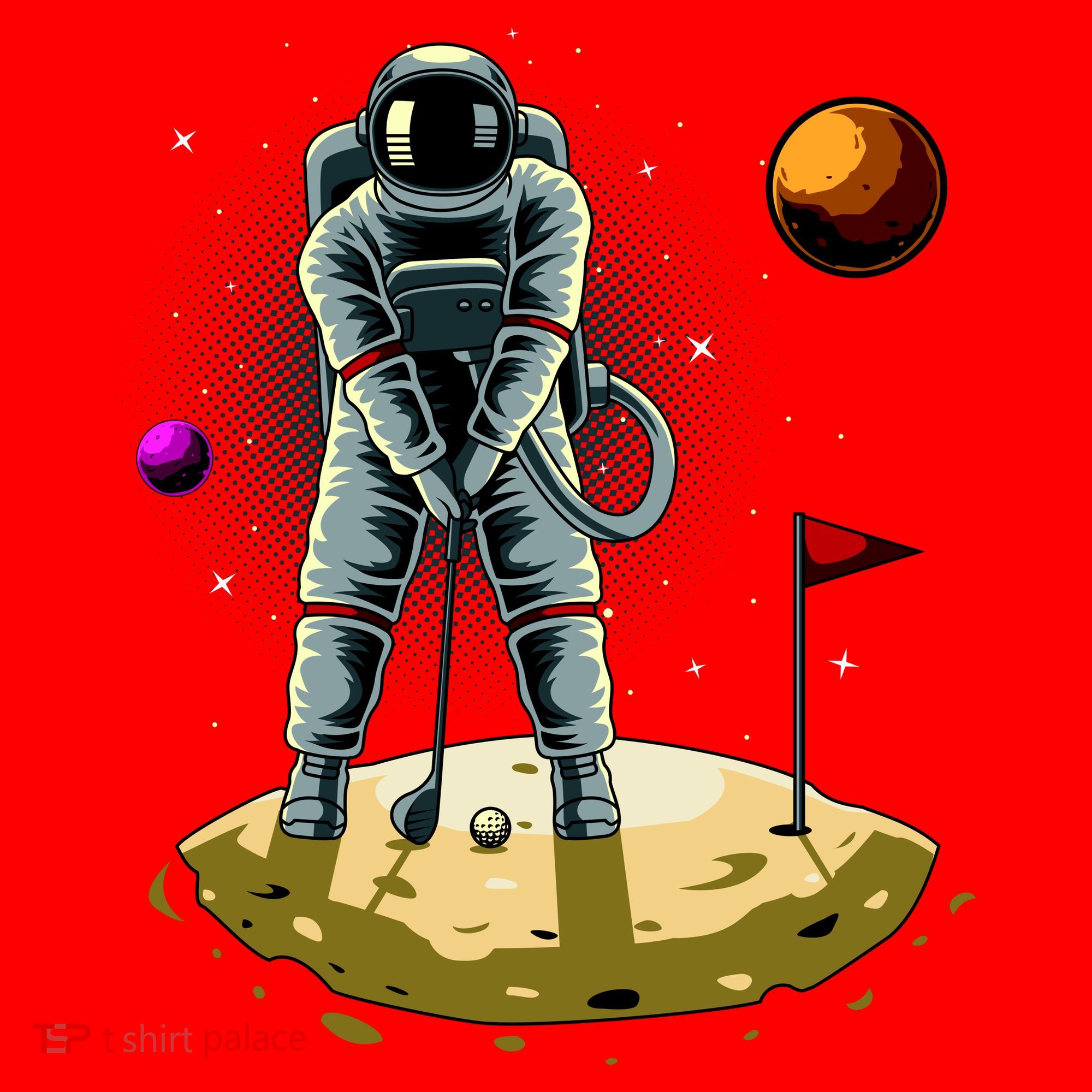 Astronaut Golfing On The Moon Funny Golf Lovers Santa Hat