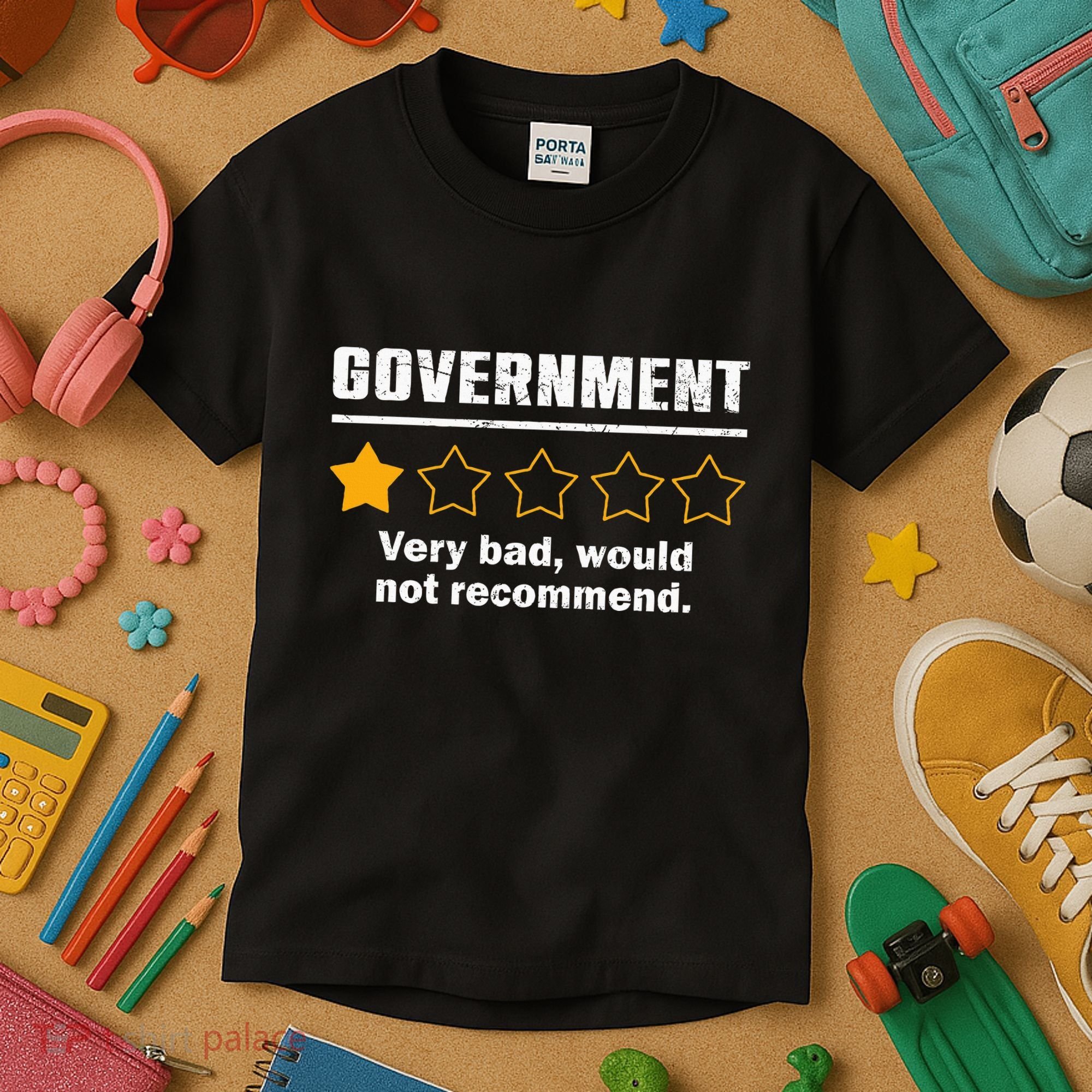 Anti Government One Star Rate Not Recommend Kids T-Shirt