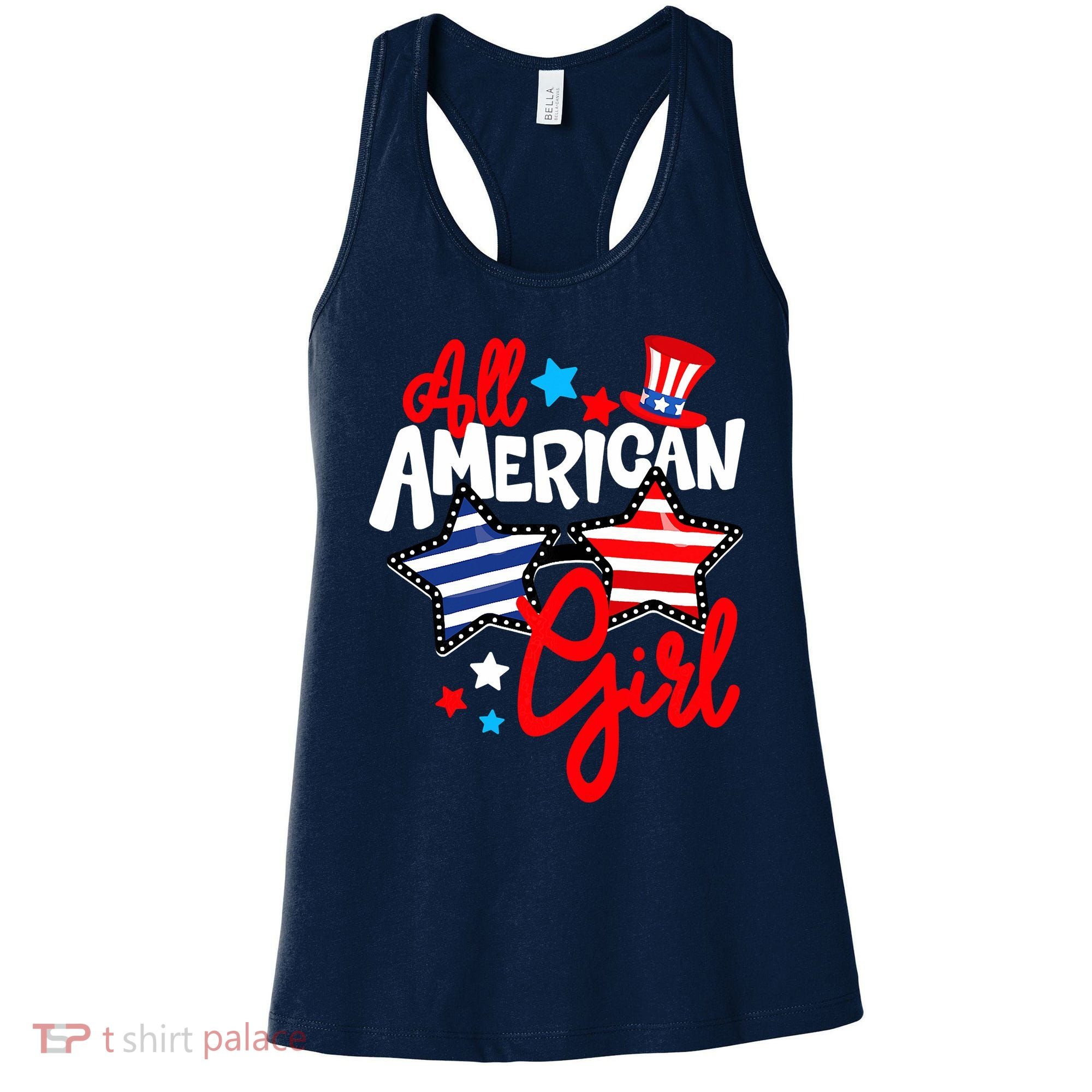 American Girls Patriotic July 4th Funny Women's Tank Top