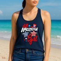 American Girls Patriotic July 4th Funny Women's Tank Top thumb 2
