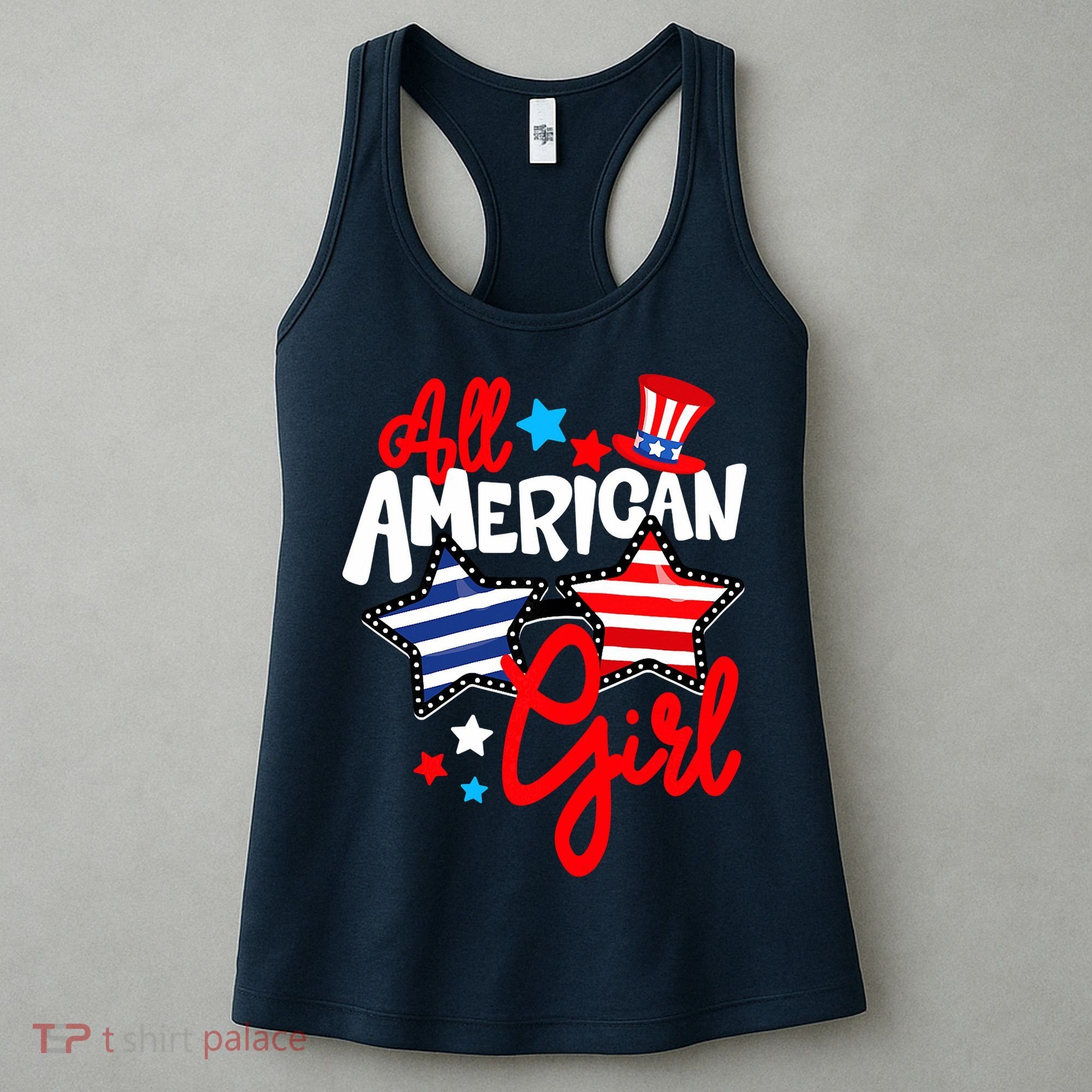 American Girls Patriotic July 4th Funny Women's Tank Top