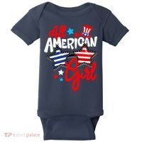 American Girls Patriotic July 4th Funny Baby Bodysuit thumb 0