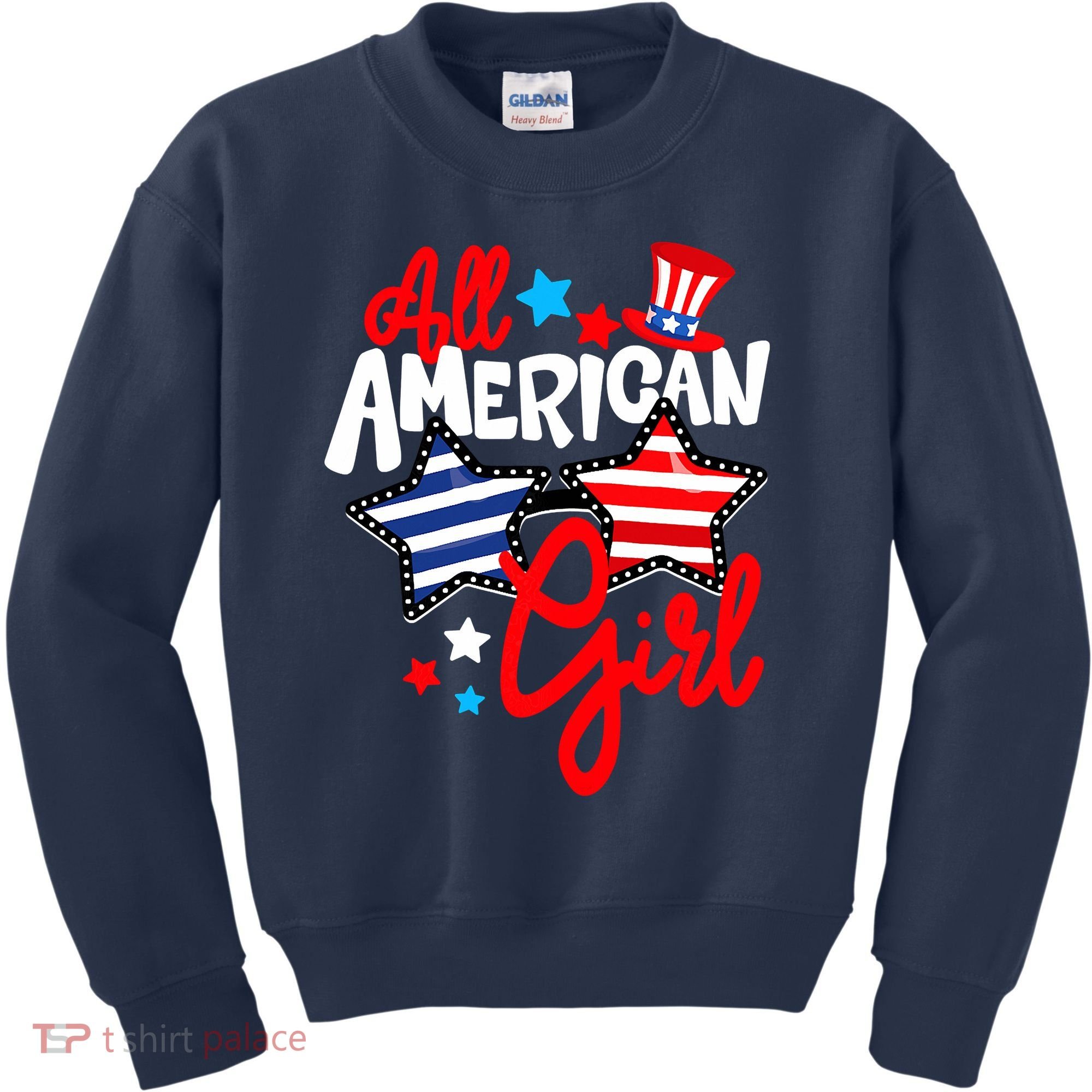 American Girls Patriotic July 4th Funny Kids Sweatshirt