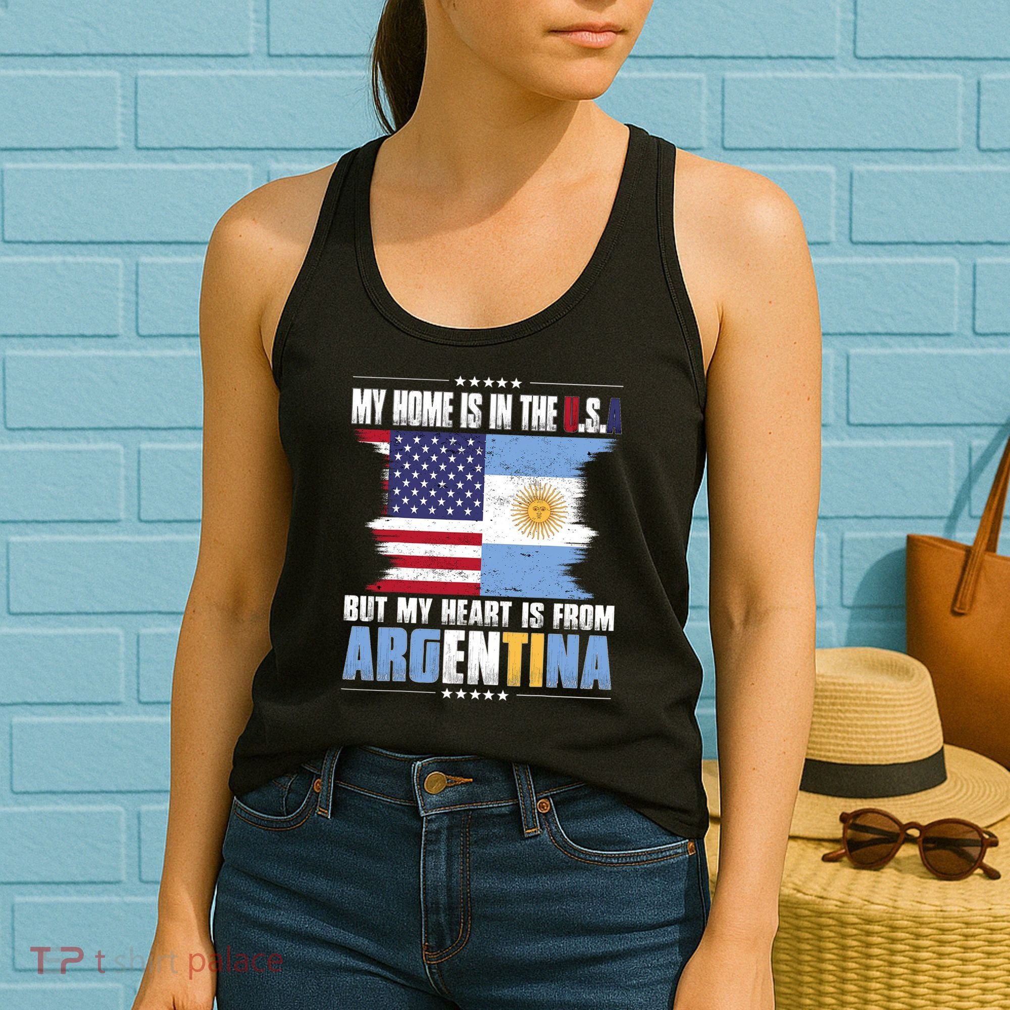 American Grown Patriot Argentinian American from Argentina Women's Tank Top